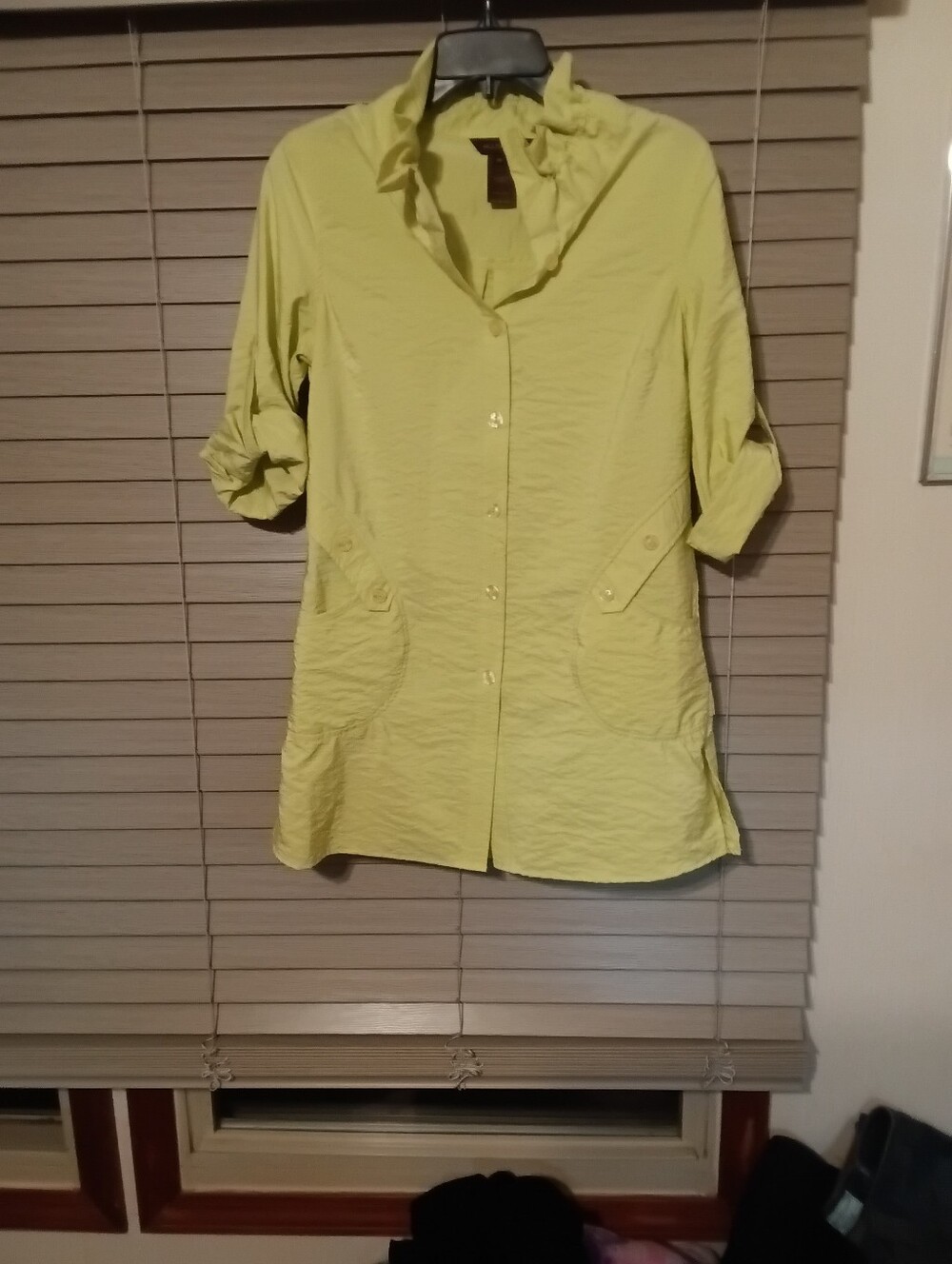 Multiples Lime-Green Button Front Women's Shirt Jacket